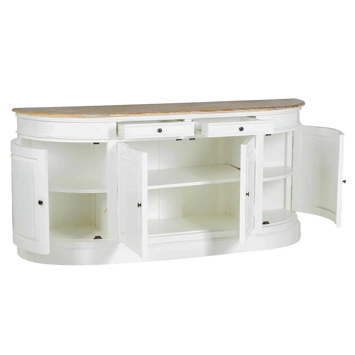 Aparador de caoba y teca maciza 180 cm blanco - Image 5