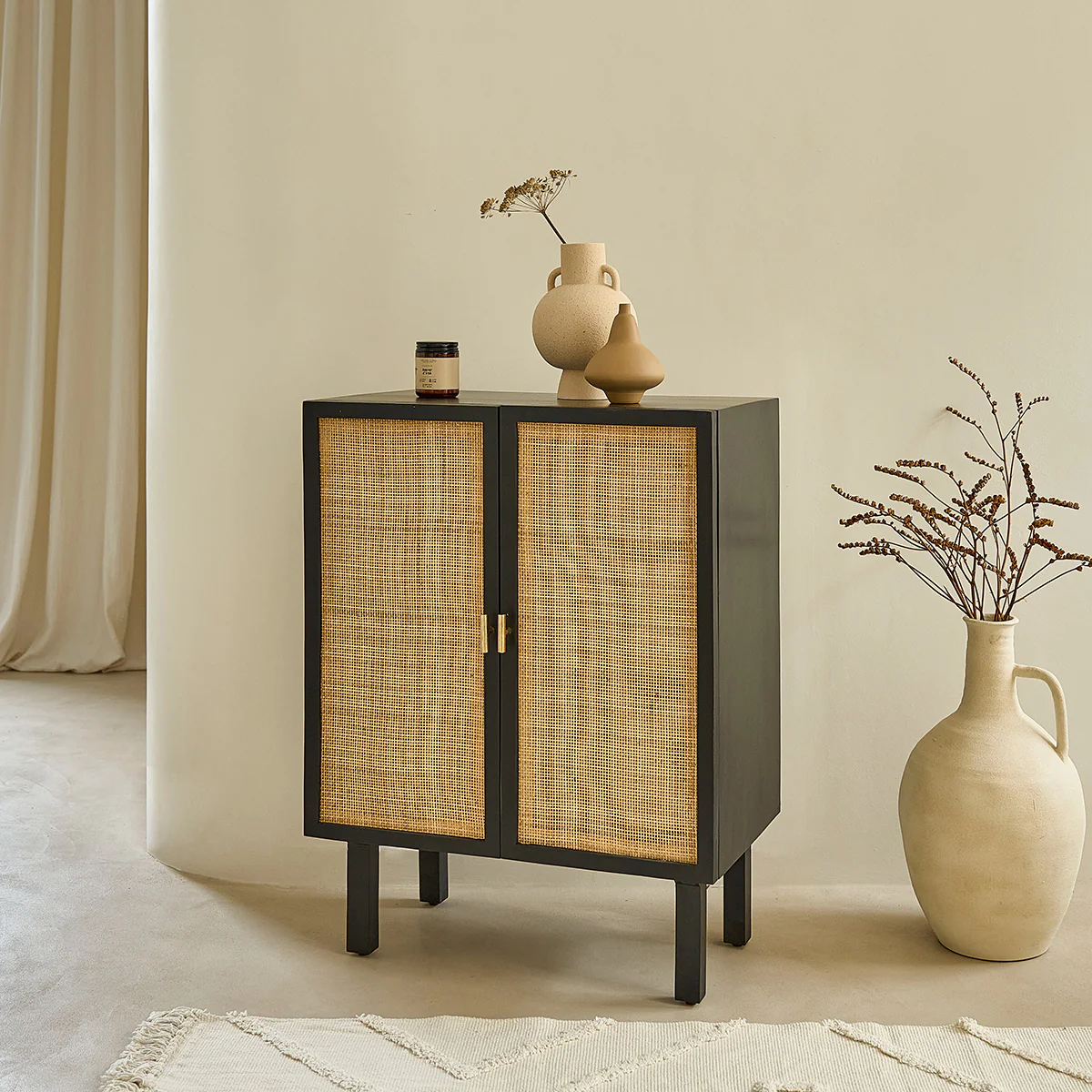 Aparador de mango macizo y rejilla 68 cm - Image 3
