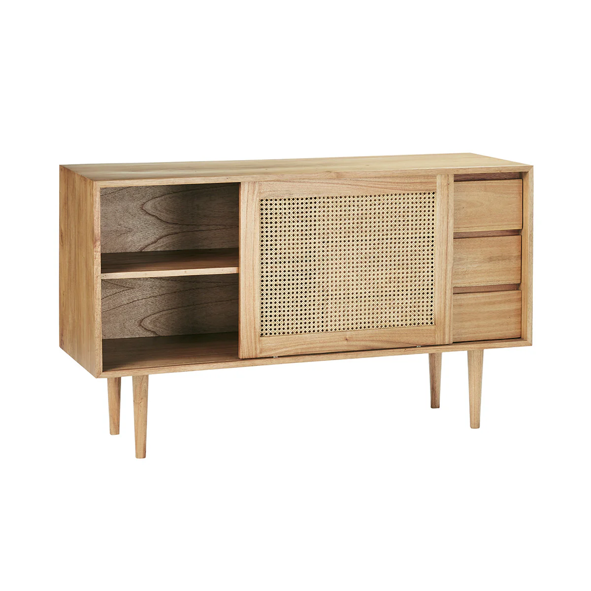 Aparador de mindi macizo y rejilla 135 cm - Image 3