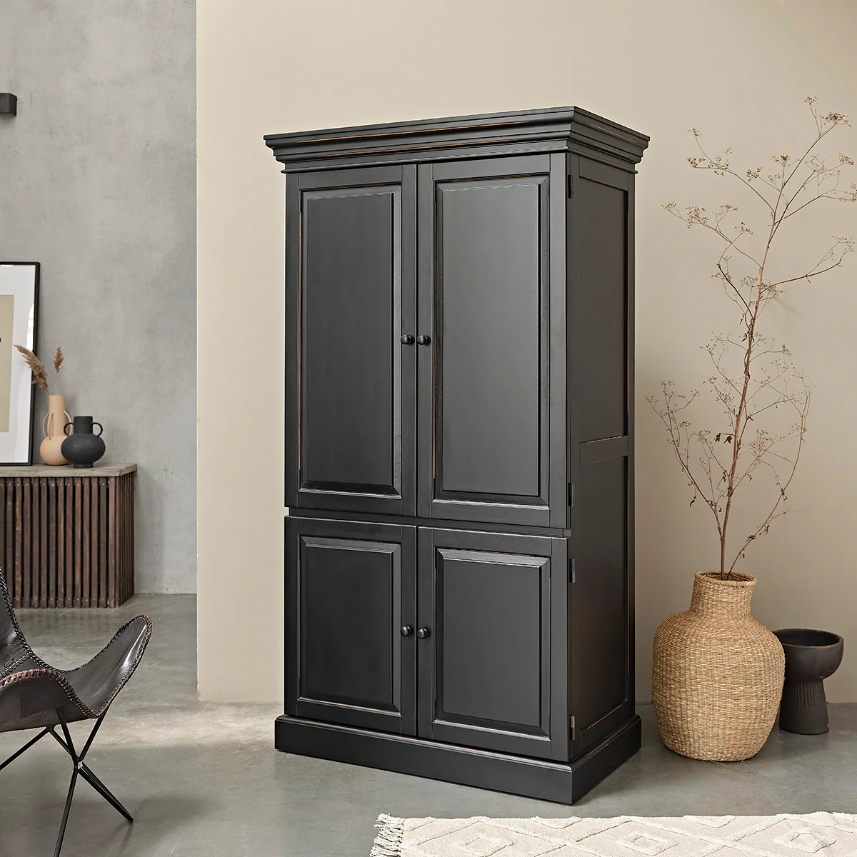 Armario de caoba maciza 190 cm - Image 3
