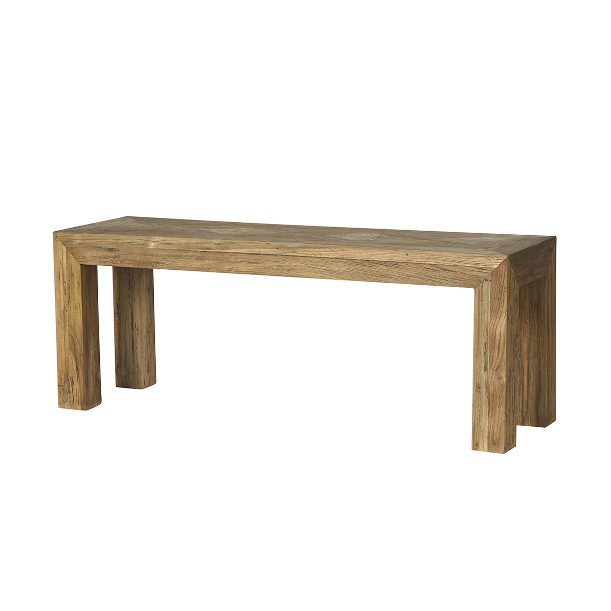 Banco de teca maciza reciclada de 120 cm - Image 3