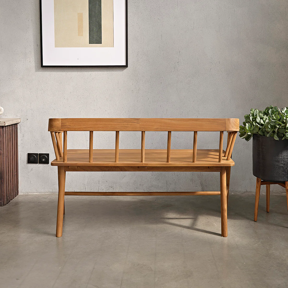 Banco de teca maciza 120 cm - Image 4