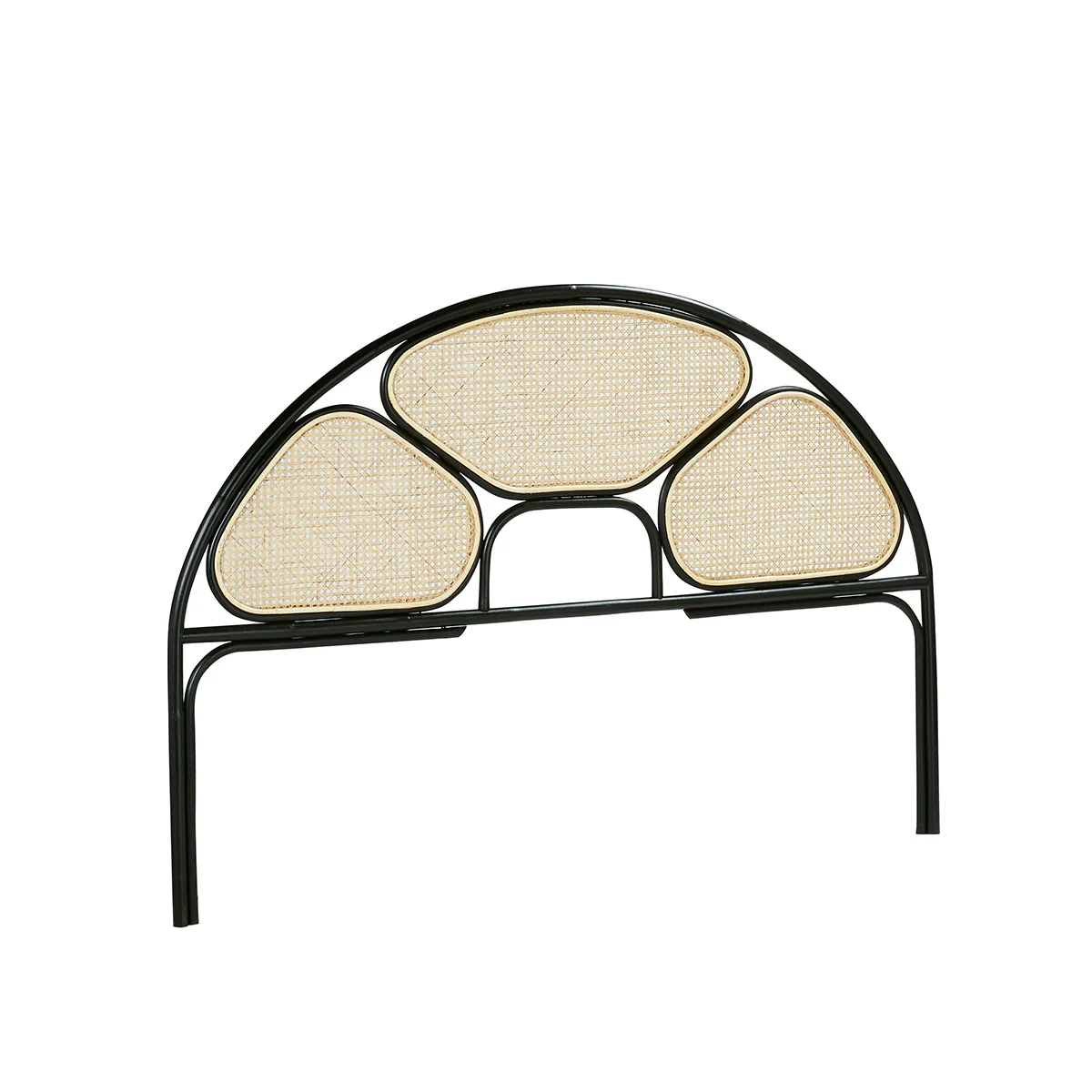 Cabecero de rejilla y ratán negro 160 cm - Image 3