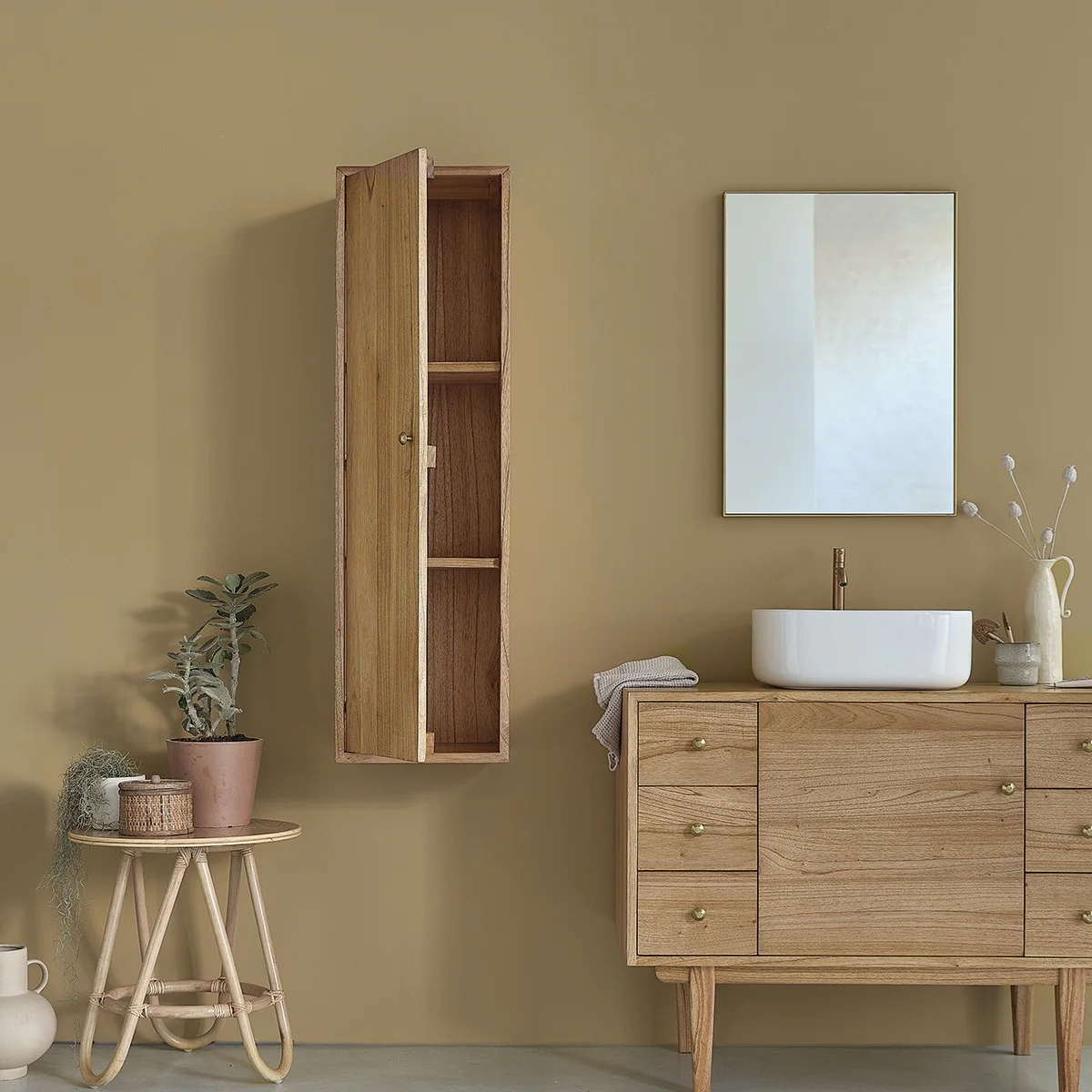 Columna de baño de mindi macizo suspendida 120 cm - Image 3