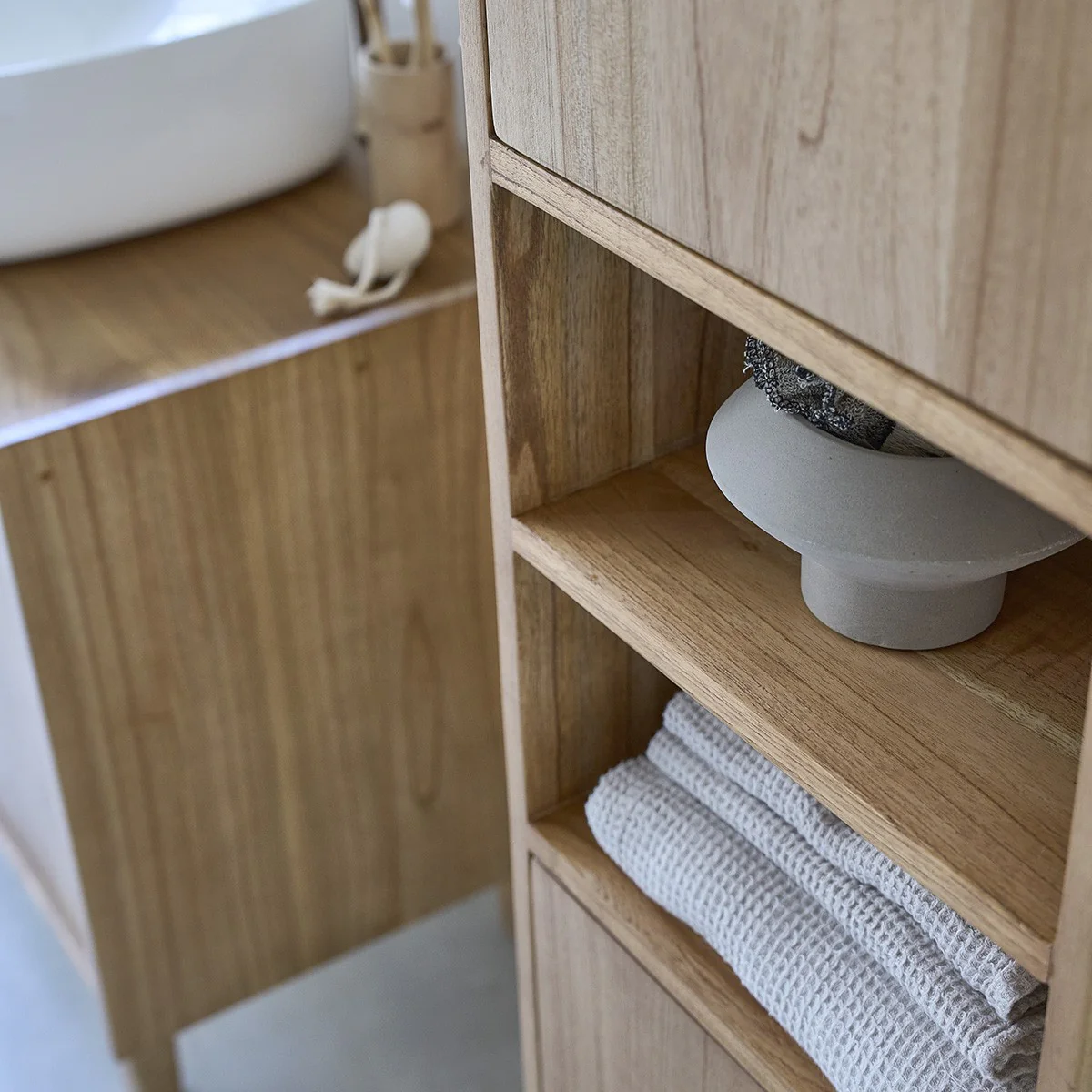 Columna de baño de mindi macizo 150 cm - Image 5
