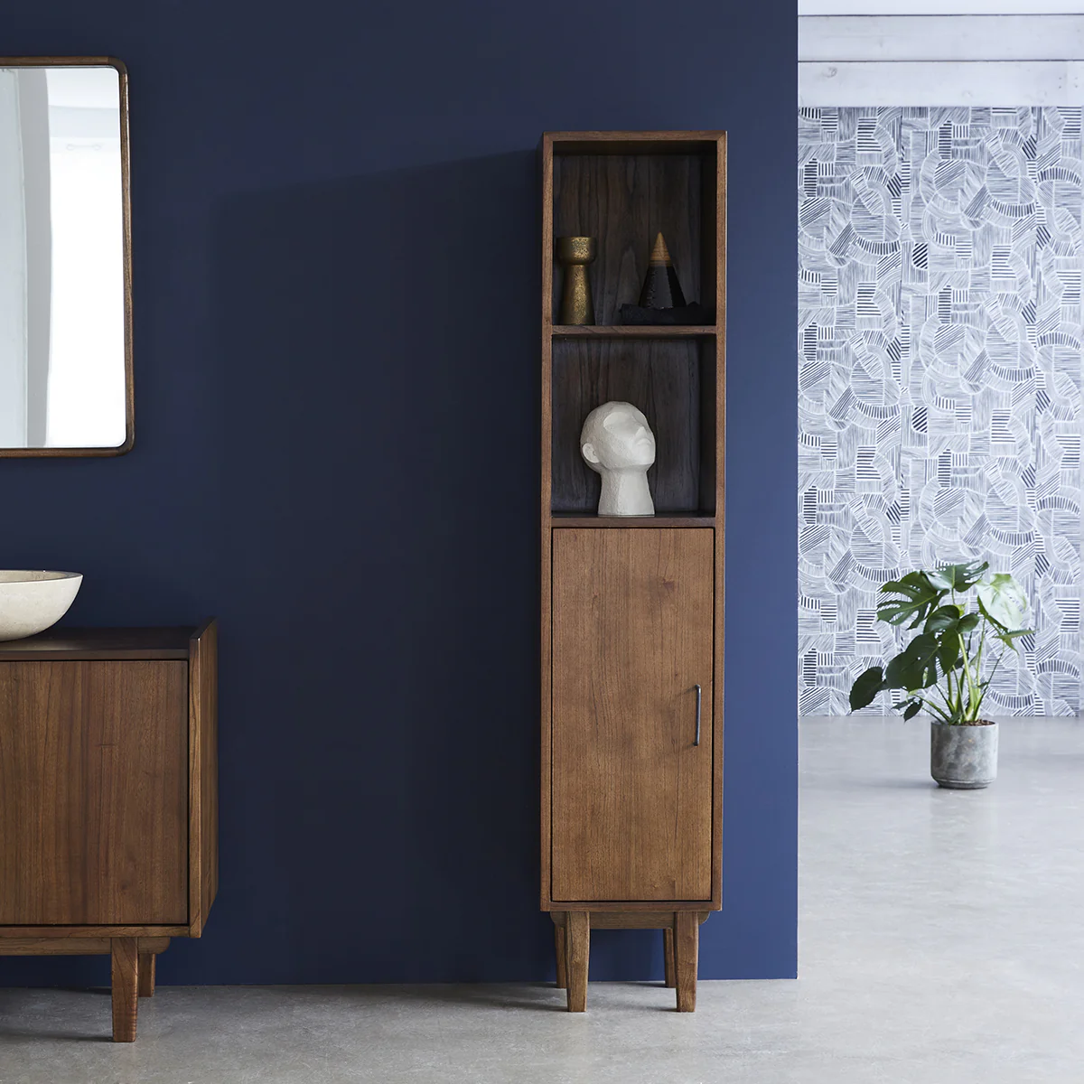 Columna de baño de mindi macizo 170 cm