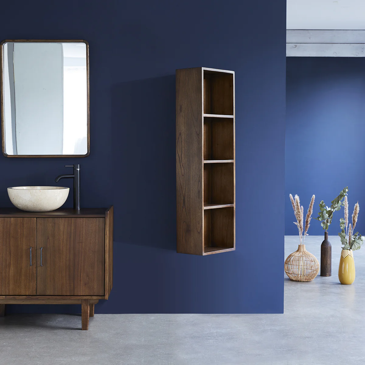 Columna de baño de mindi macizo suspendida 120 cm - Image 3