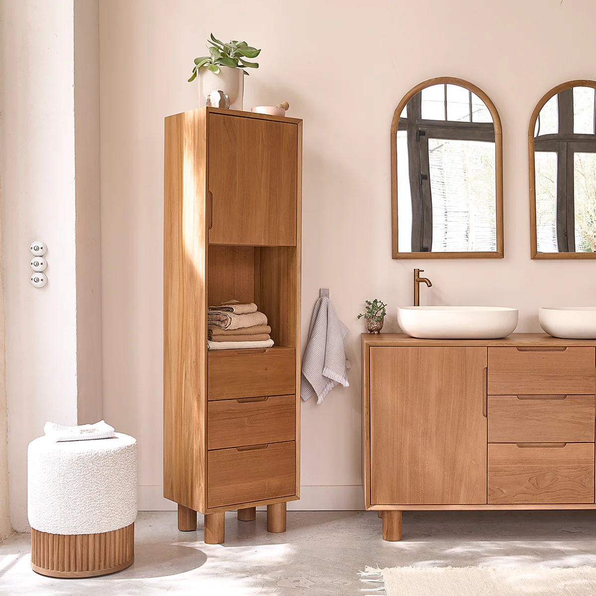 Columna de baño de teca maciza 45 cm - Image 3