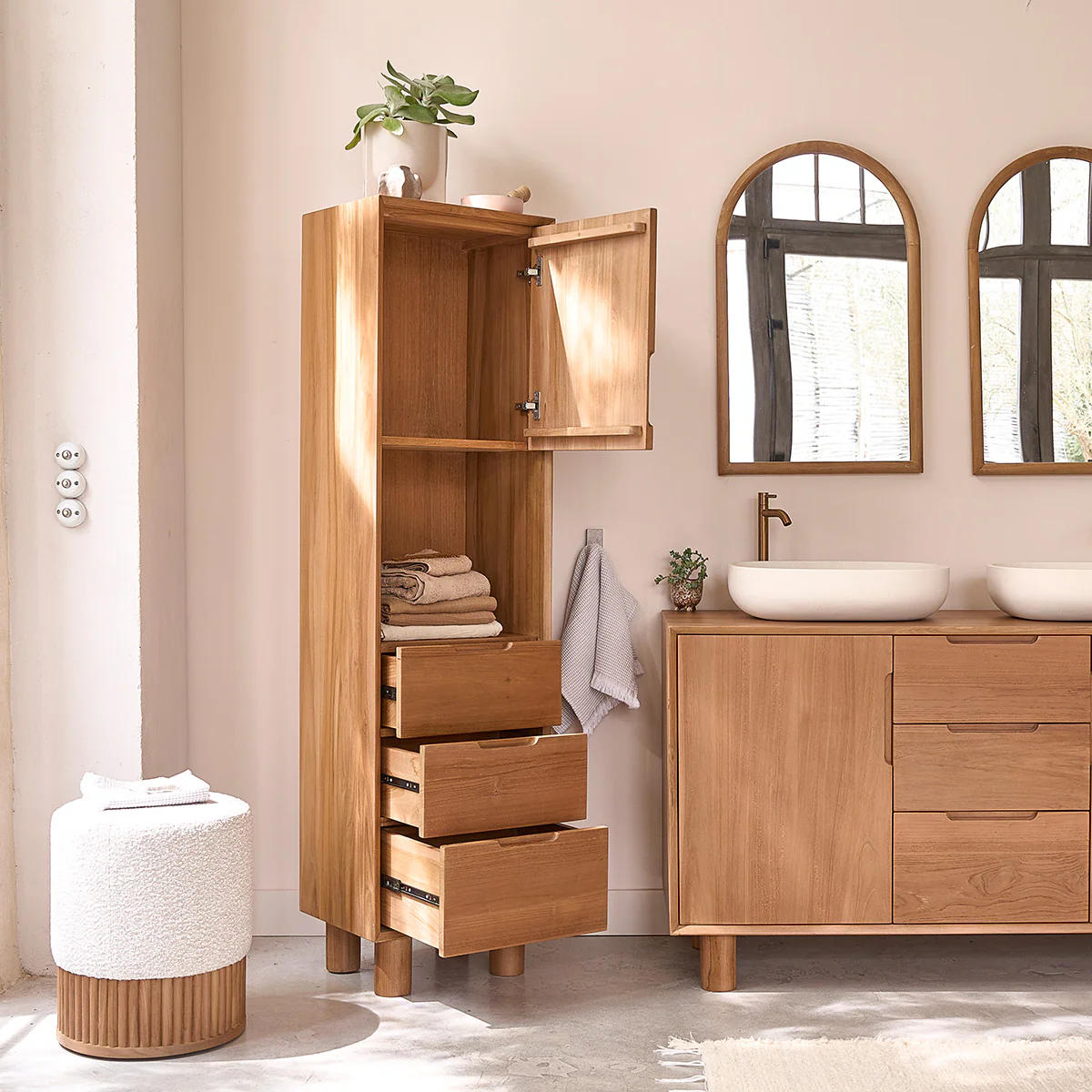 Columna de baño de teca maciza 45 cm - Image 4