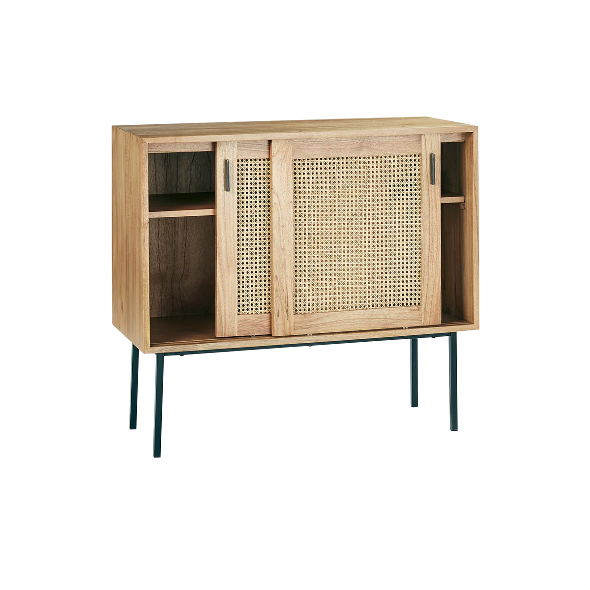 Cómoda de mindi macizo y rejilla 100 cm - Image 3