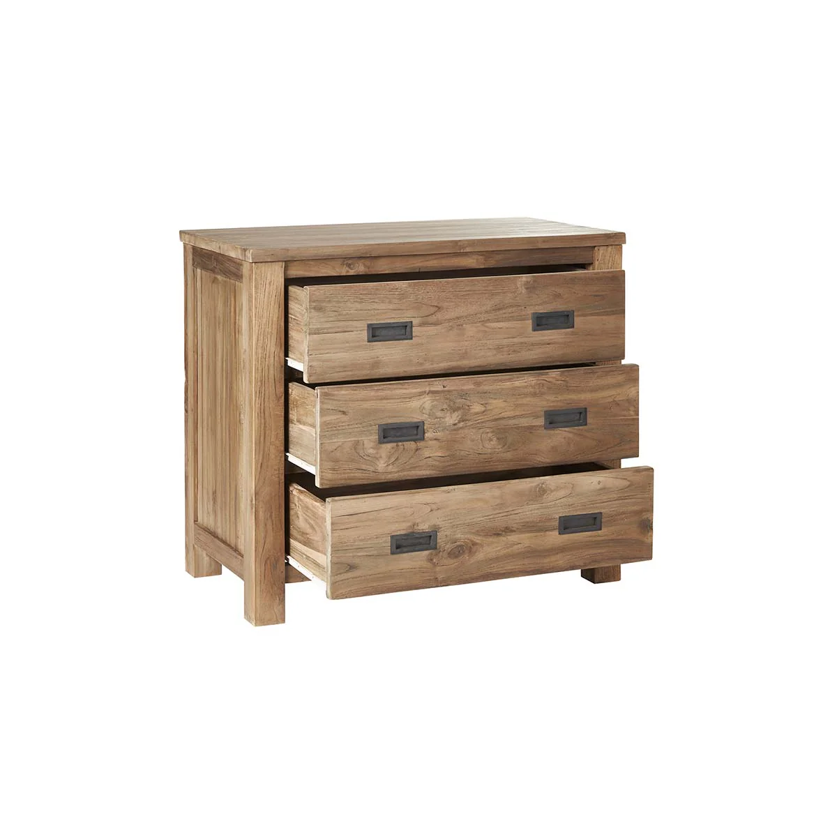 Cómoda de teca maciza reciclada de 90 cm - Image 3