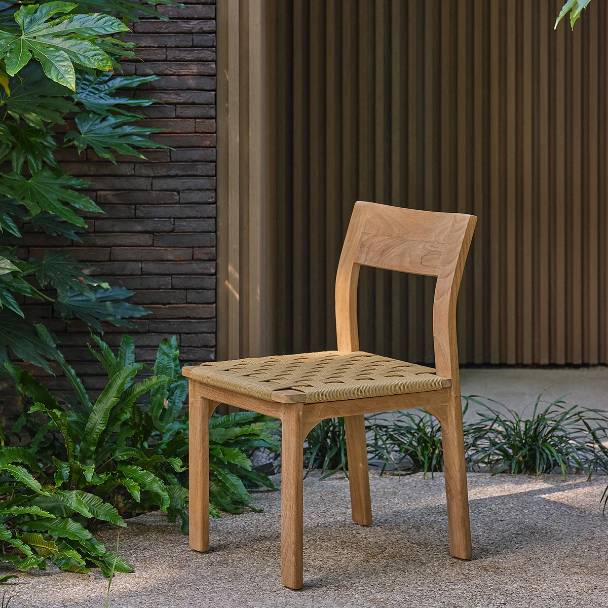 Conjunto de jardín de teca maciza y ratán para 8 personas. - Image 7
