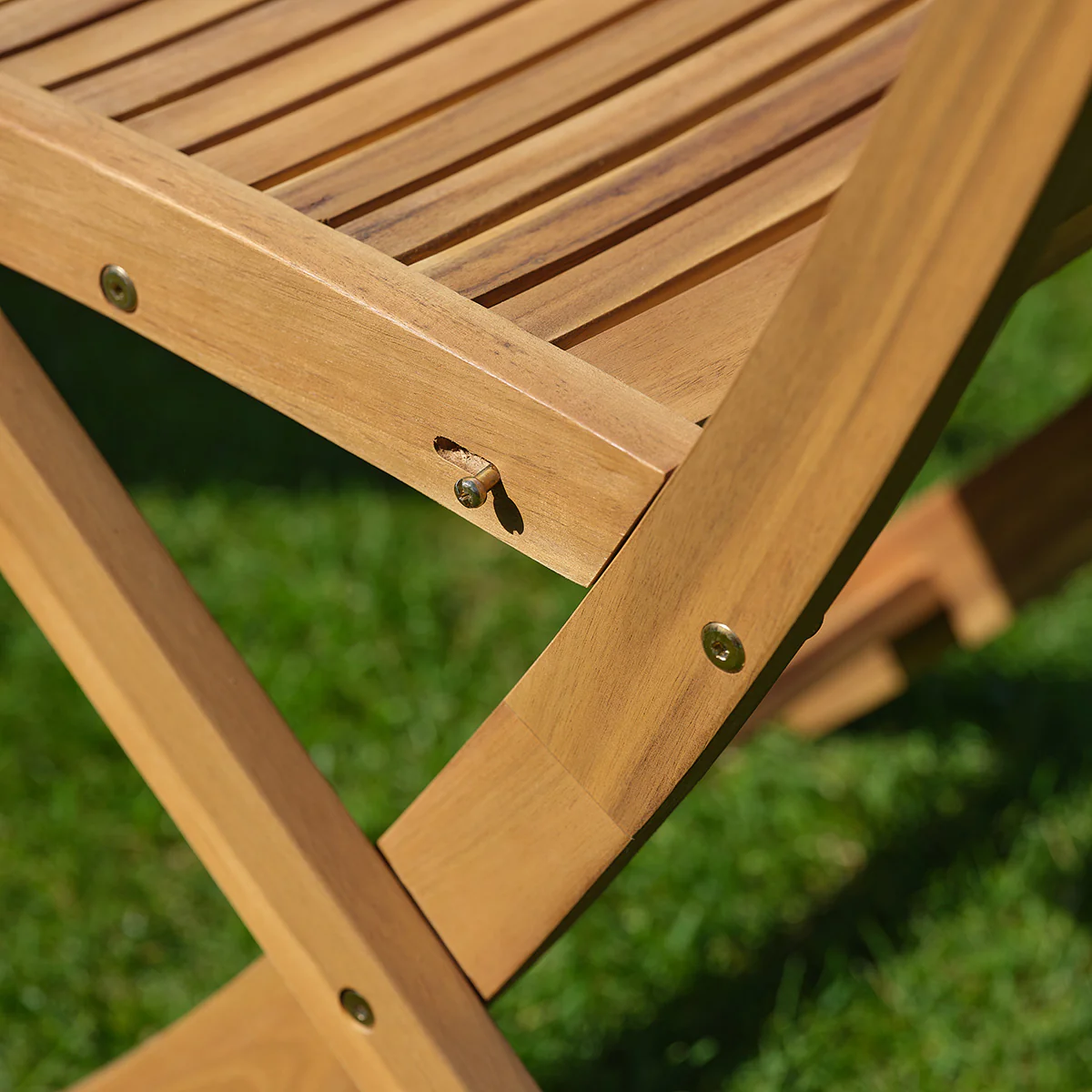 Conjunto de jardín de acacia maciza aceitada para 4 personas. - Image 7