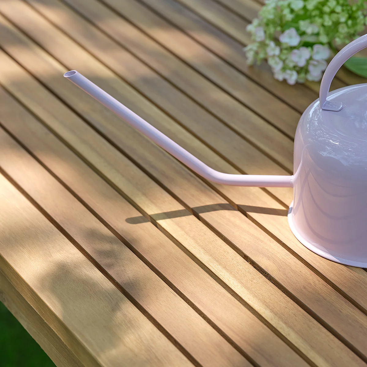 Conjunto de jardín de acacia maciza aceitada para 4 personas. - Image 7