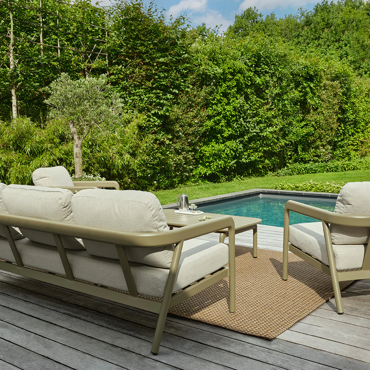Conjunto de muebles de jardín bajos de aluminio - Image 6