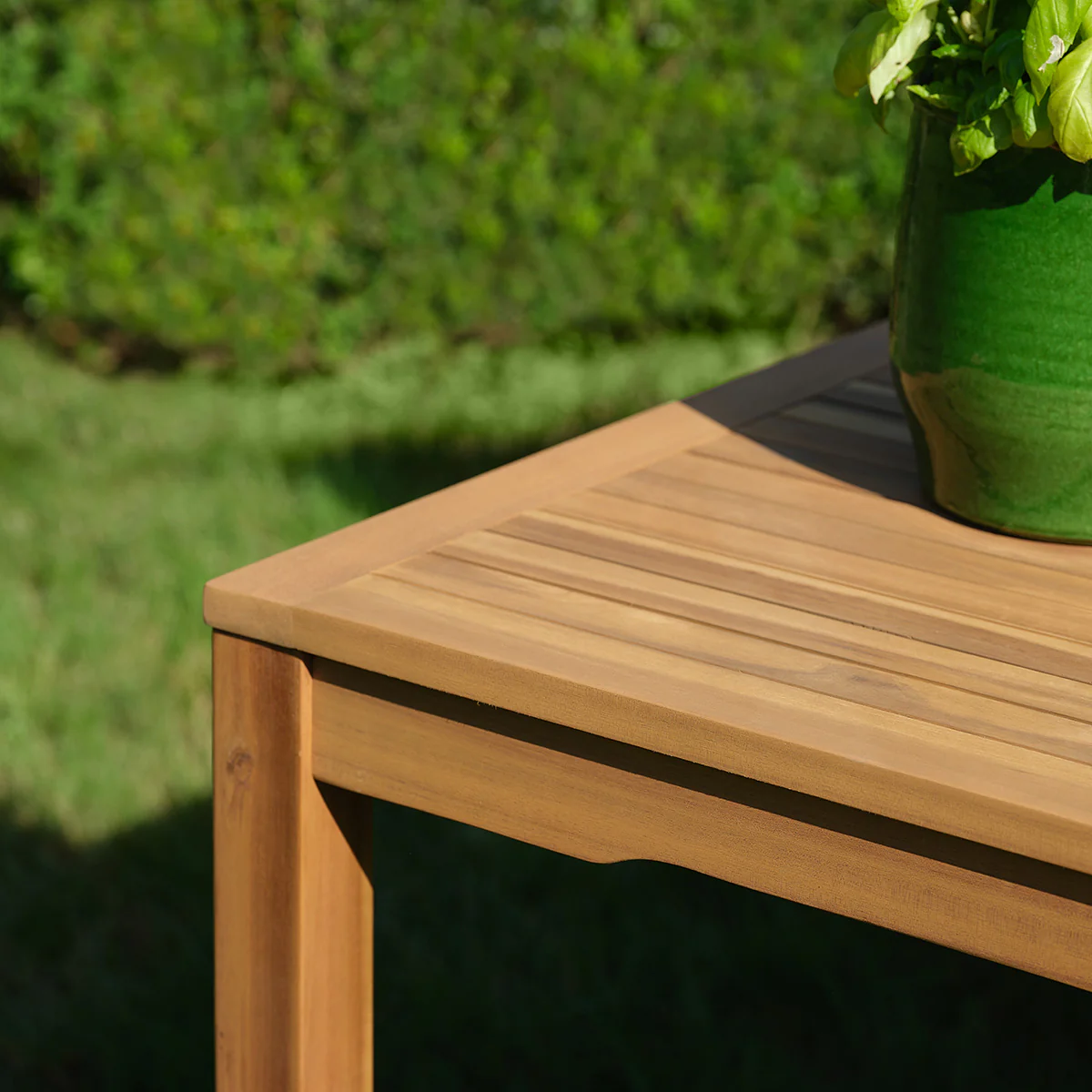 Conjunto de jardín de acacia maciza aceitada para 8 personas. - Image 7