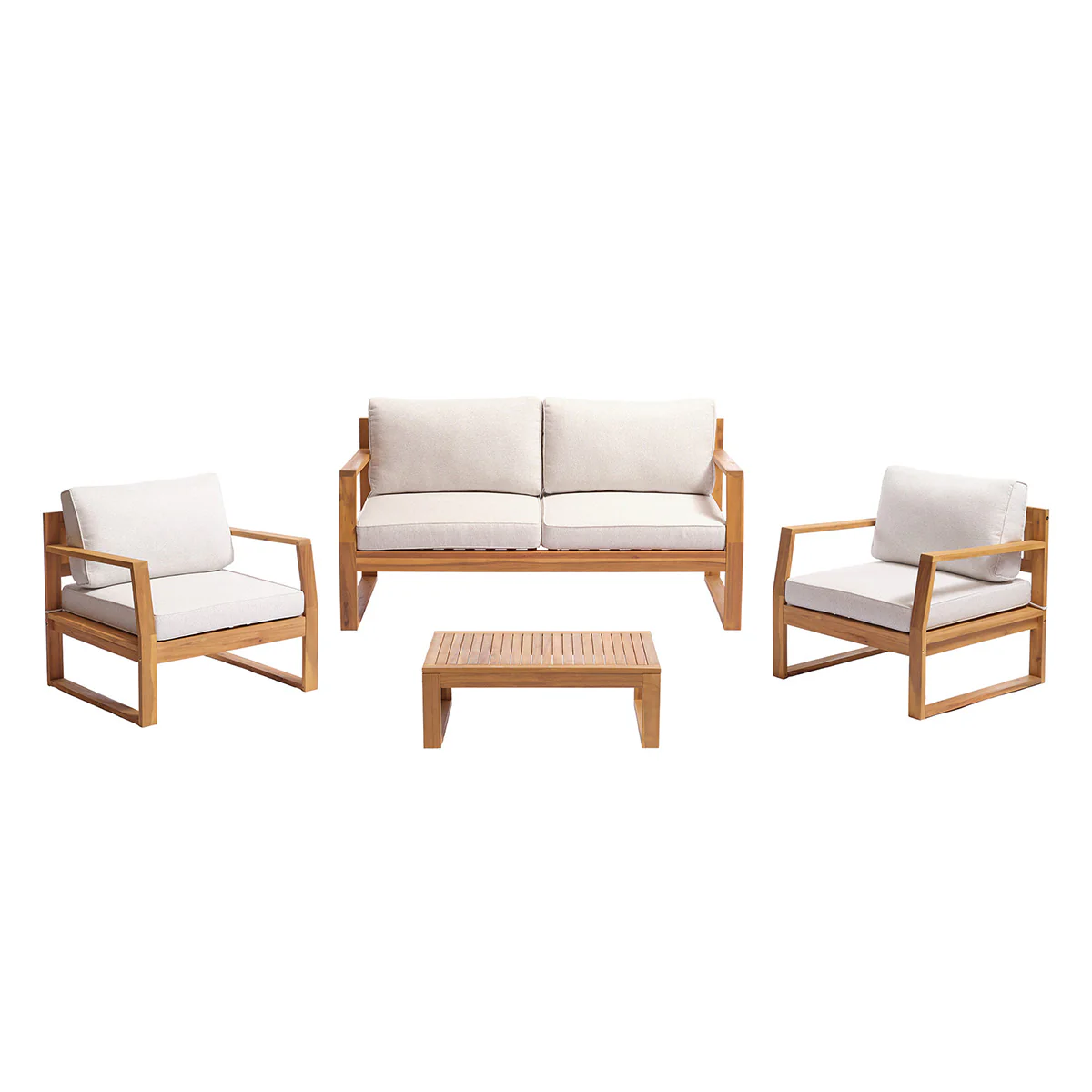 Conjunto de jardín bajo de acacia maciza aceitada - Image 2