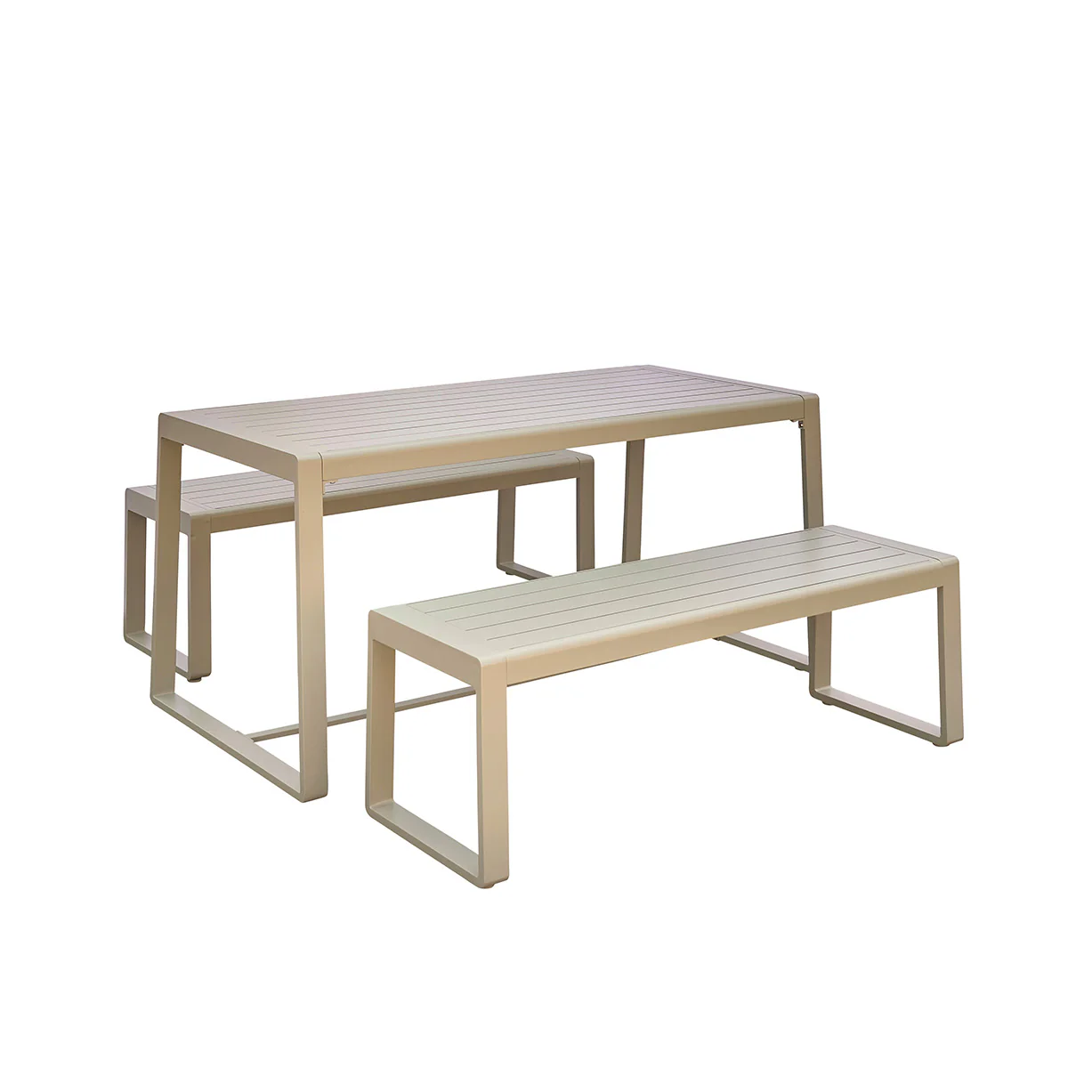 Conjunto de muebles de jardín de aluminio verde para 4/6 pers. - Image 2