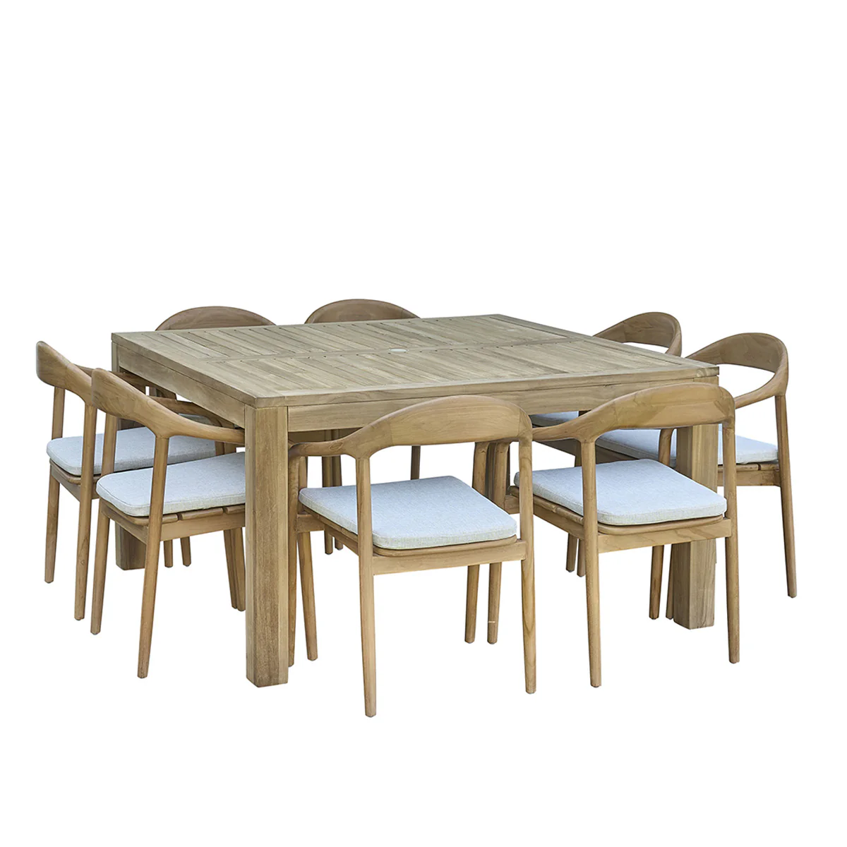 Conjunto de muebles de jardín de teca maciza para 8 personas - Image 2