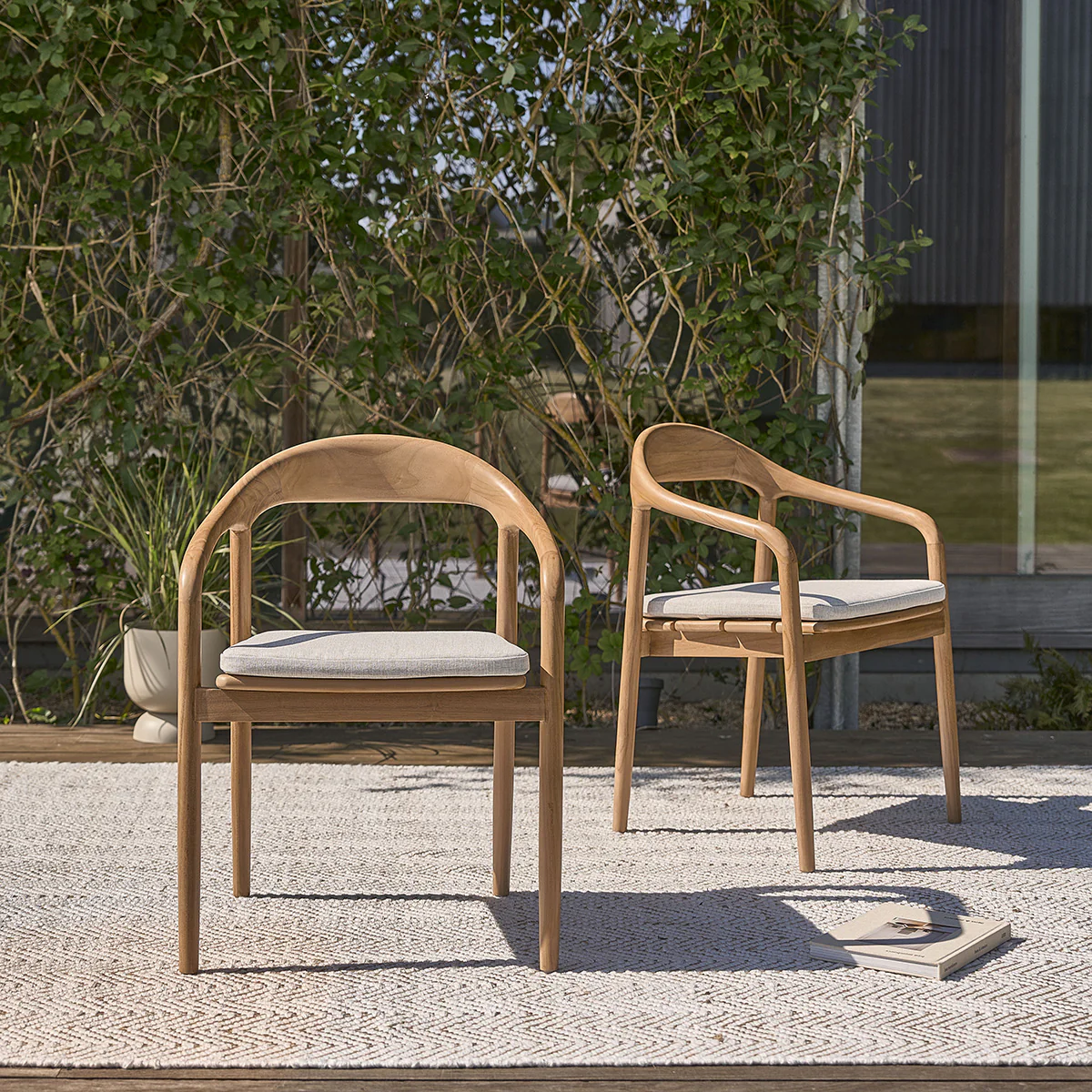 Conjunto de muebles de jardín de teca maciza para 8 personas - Image 6