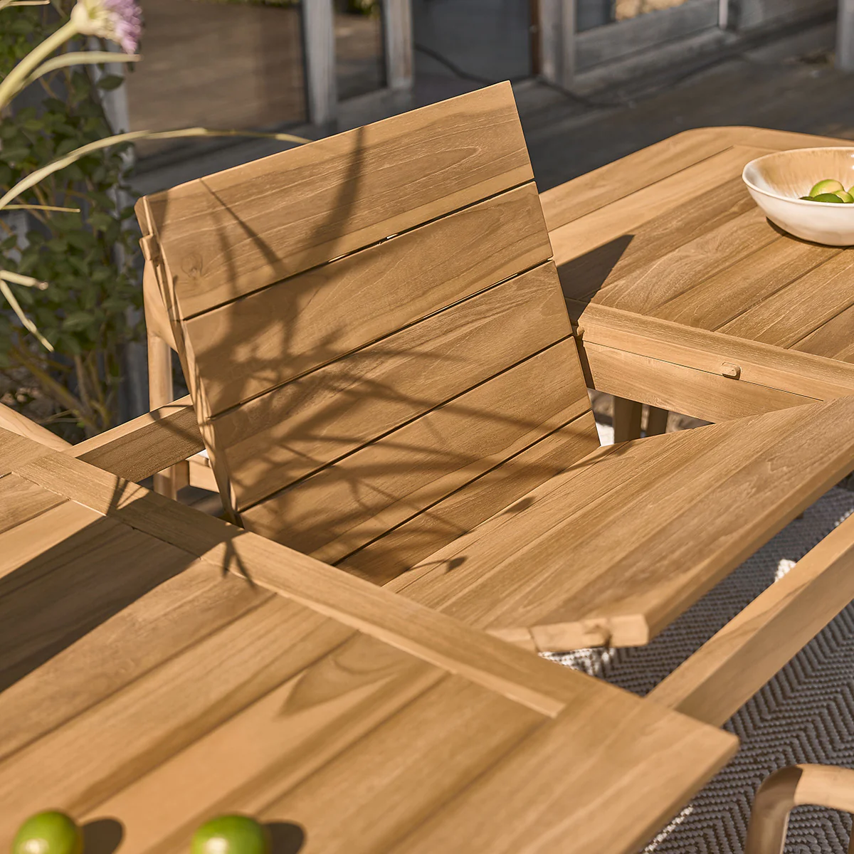 Conjunto de muebles de jardín de teca maciza extensible 6/8 pers. - Image 4