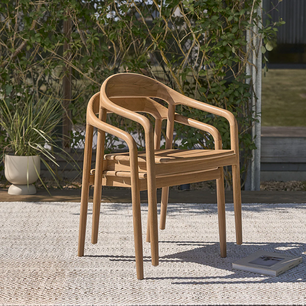 Conjunto de muebles de jardín de teca maciza extensible 6/8 pers. - Image 7