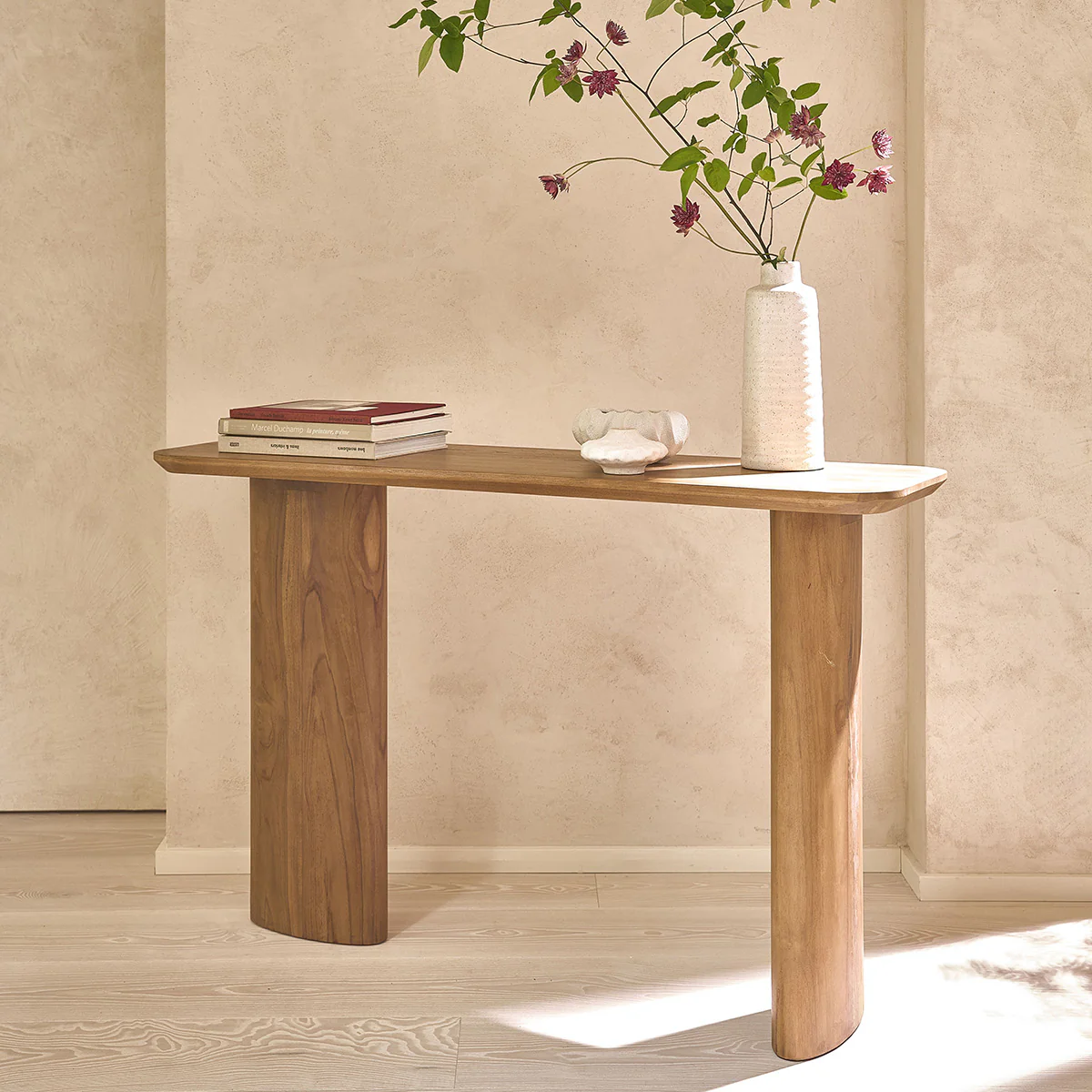 Consola de teca maciza de 120 cm - Image 3