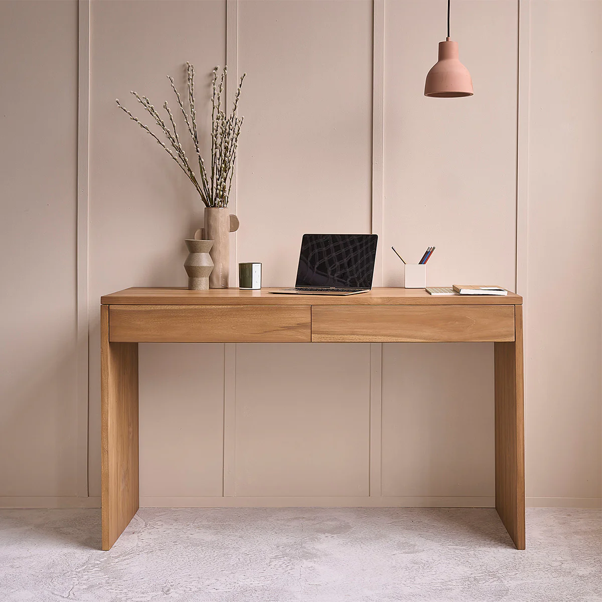 Escritorio de teca maciza 130 cm - Image 3