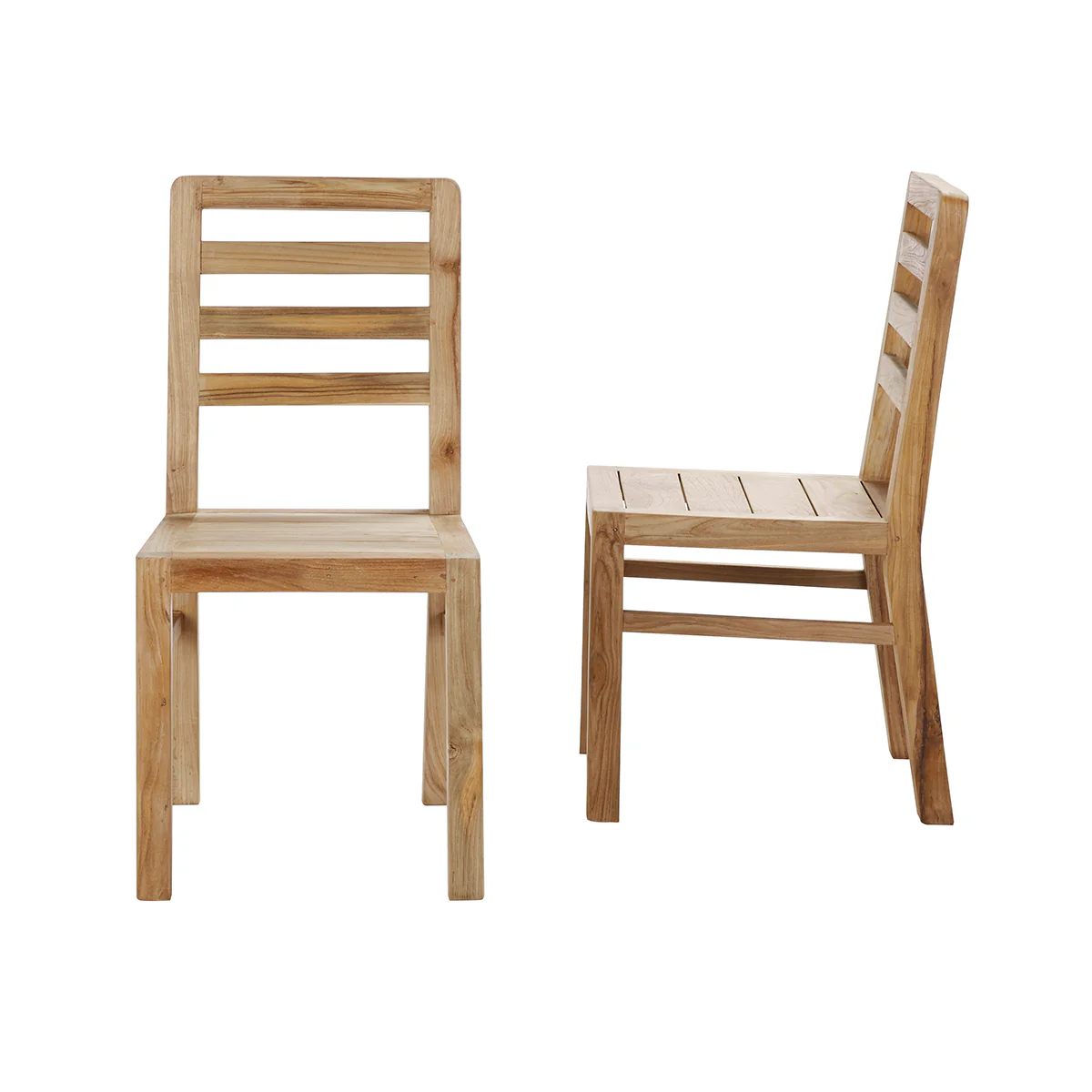 Juego de 2 sillas de teca maciza reciclada - Image 2