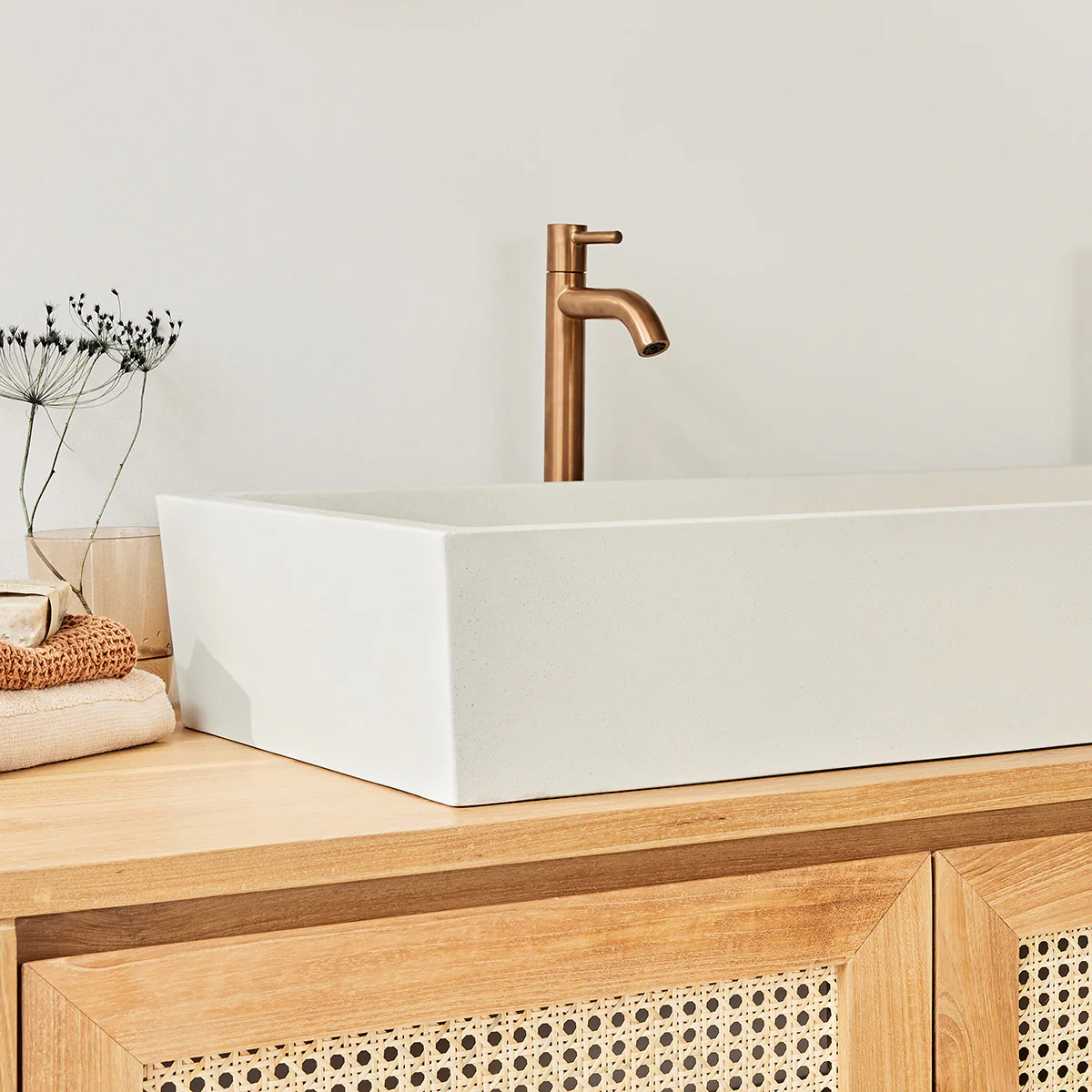 Lavabo de hormigón beige 100 x 37 cm - Image 3