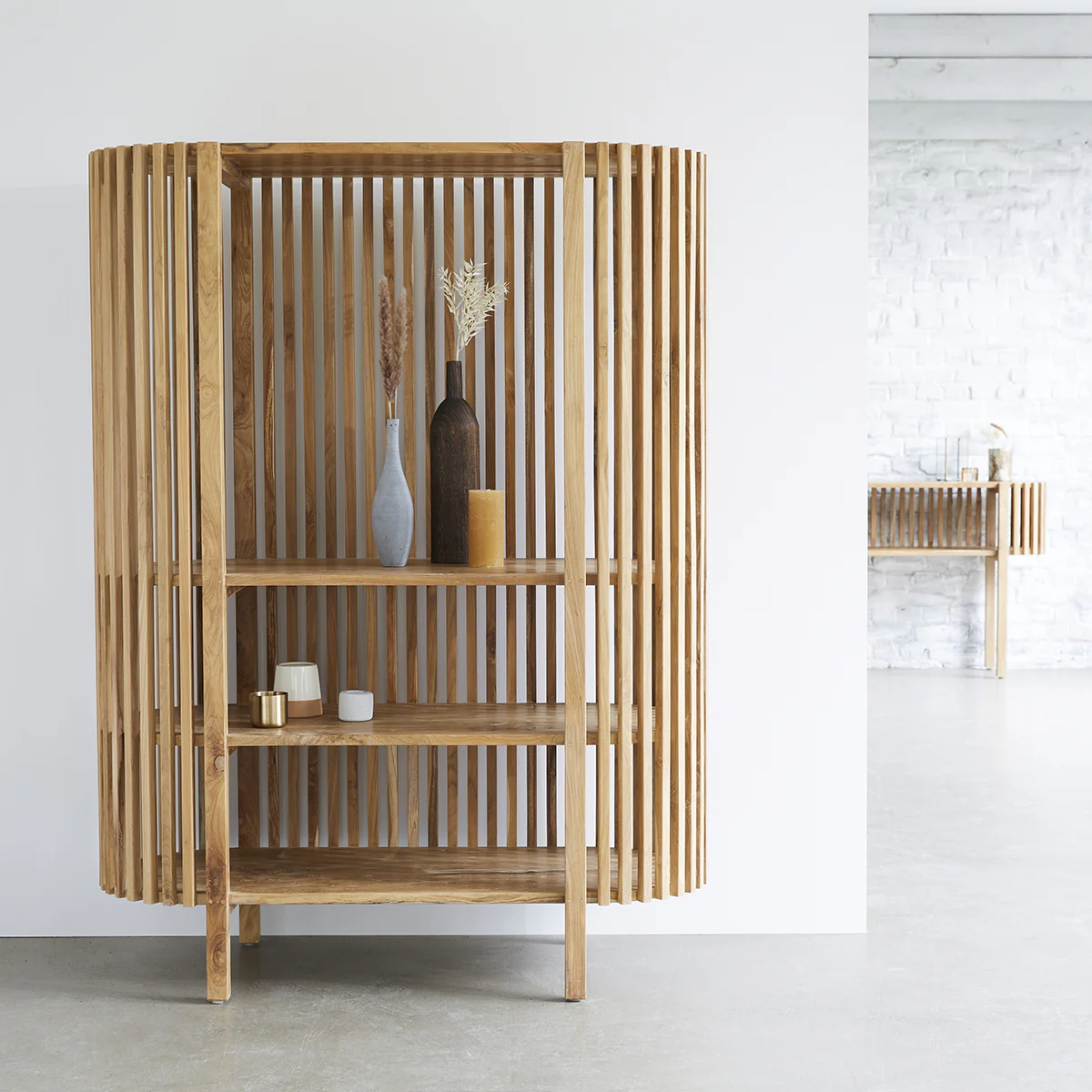 Librería de teca maciza 160 cm - Image 3