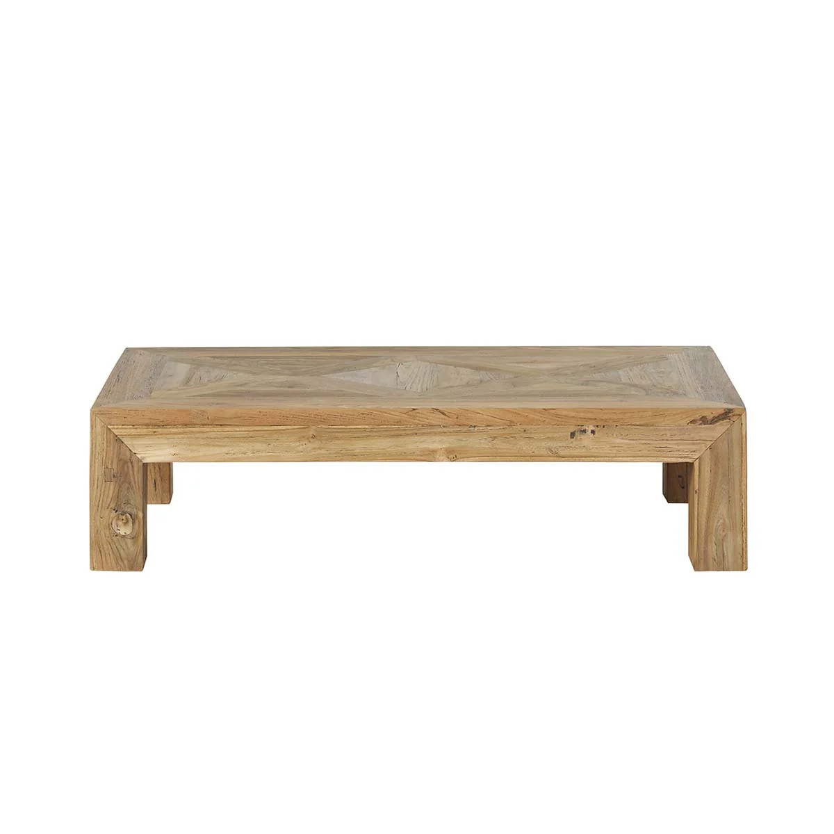 Mesa baja de teca maciza reciclada 120 cm - Image 2