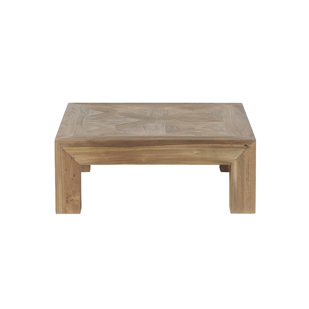 Mesa baja de teca maciza reciclada de 80 cm - Image 2