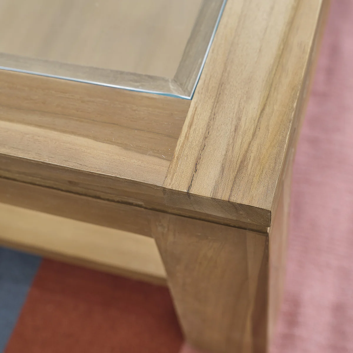 Mesa de centro de teca maciza 120 cm - Image 4