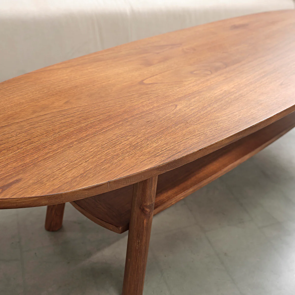 Mesa de centro de mindi macizo acabado nogal 160 cm - Image 4