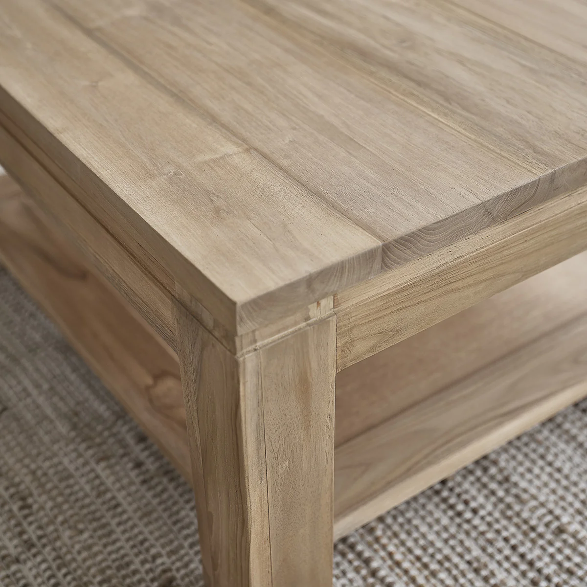 Mesa de centro de teca maciza 80 cm - Image 4