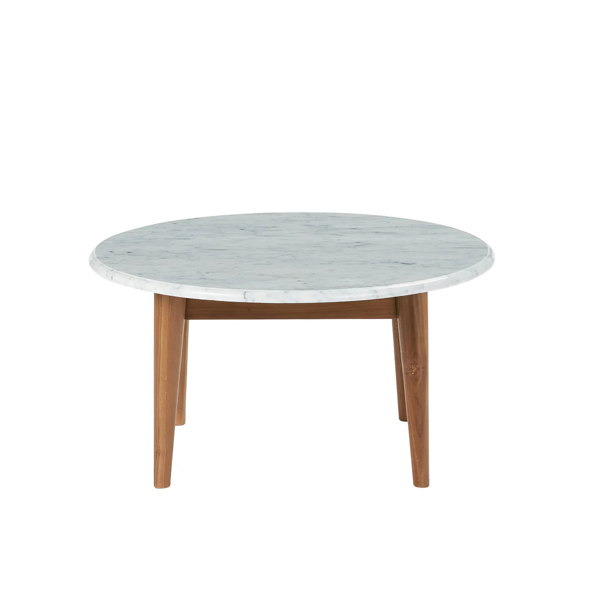 Mesa de centro de mármol y teca maciza Ø 70 cm - Image 2