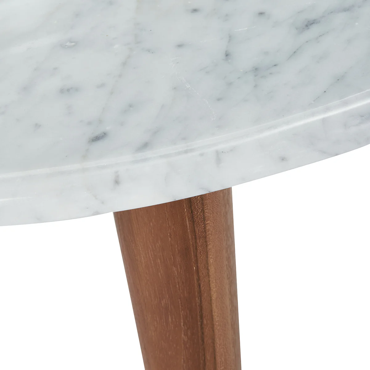 Mesa de centro de mármol y teca maciza Ø 70 cm - Image 4