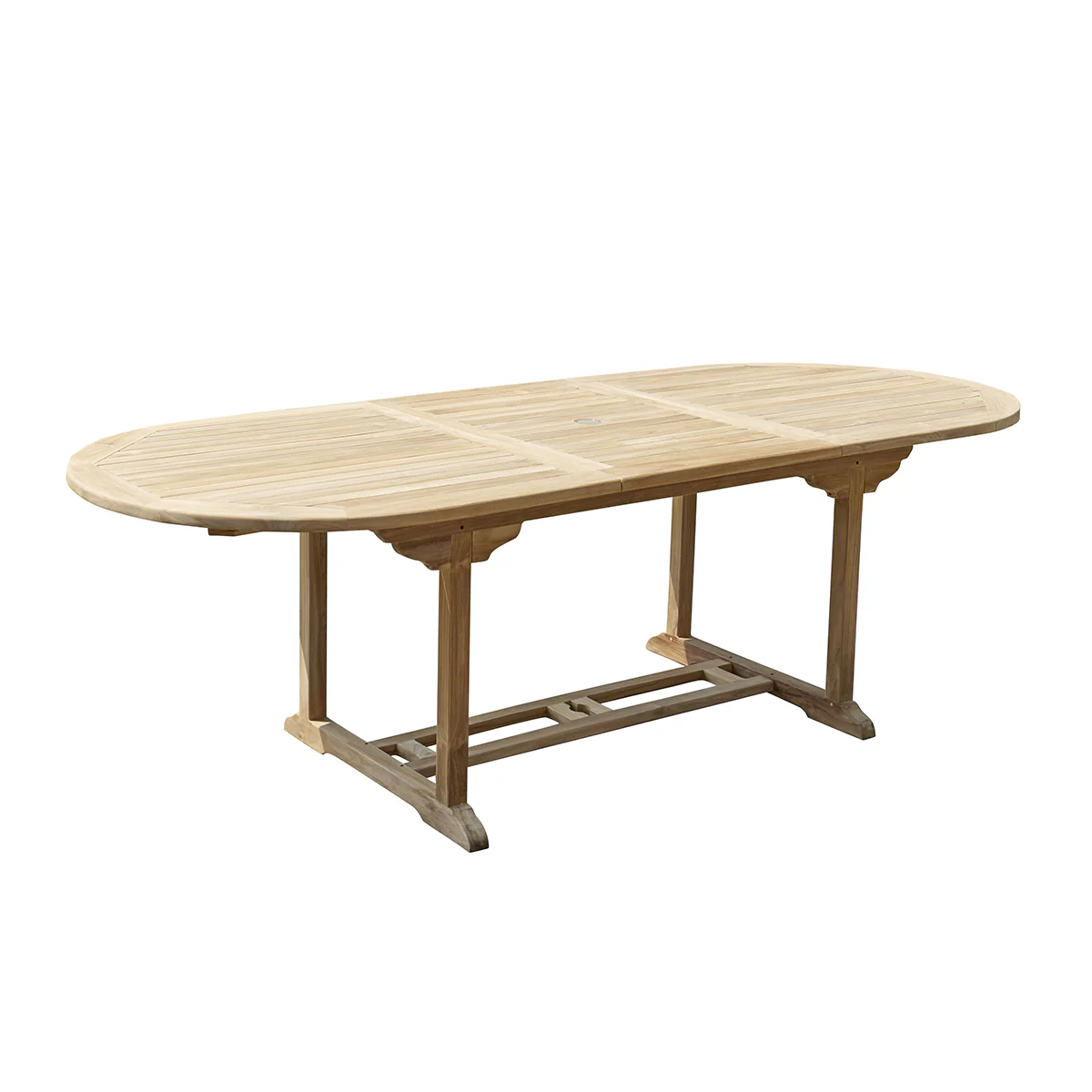 Mesa de exterior ovalada extensible de teca maciza para 8/10 pers. - Image 2