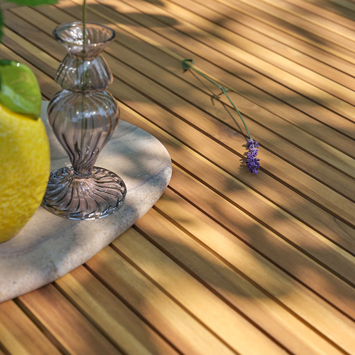 Mesa de jardín de madera maciza de acacia aceitada, 150 cm - Image 6