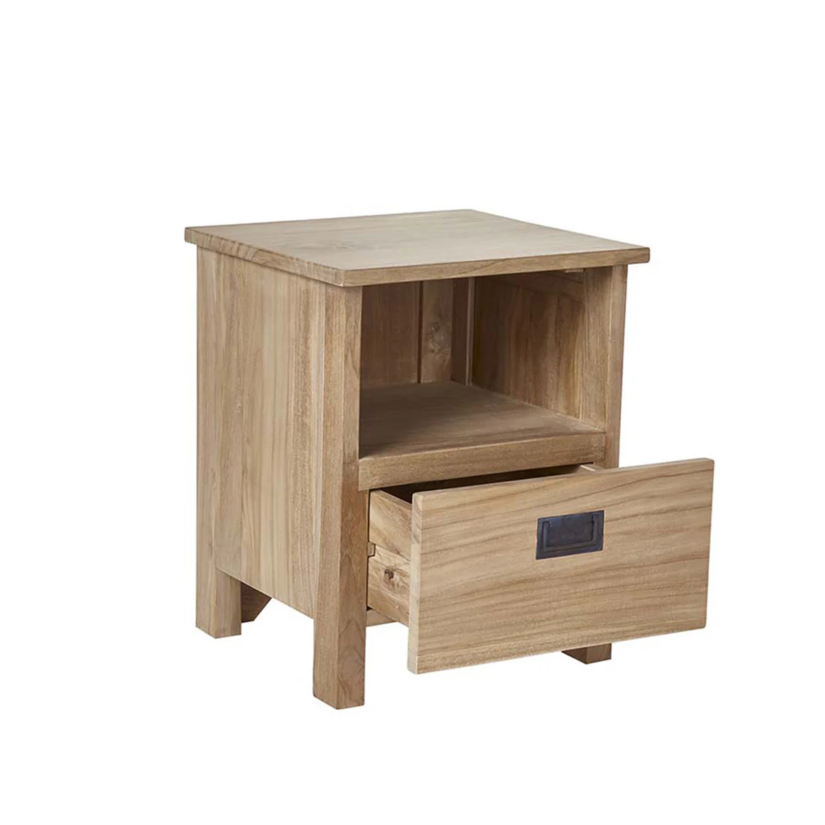 Mesita de noche de teca maciza de 45 cm - Image 3