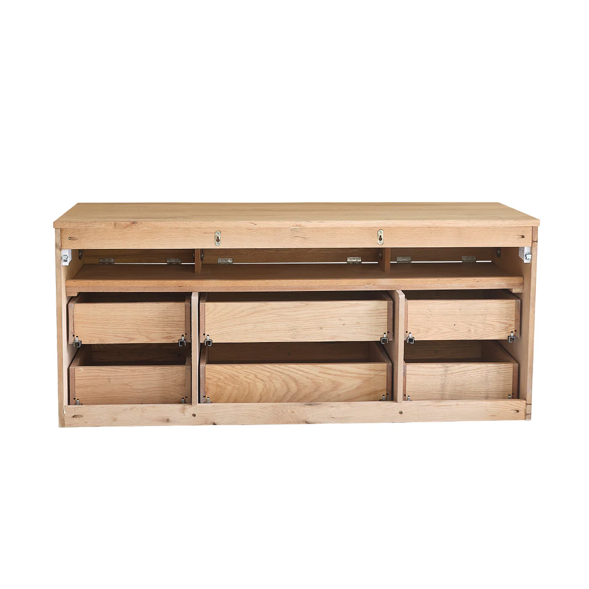 Mueble para lavabo de roble macizo suspendido de 140 cm - Image 7
