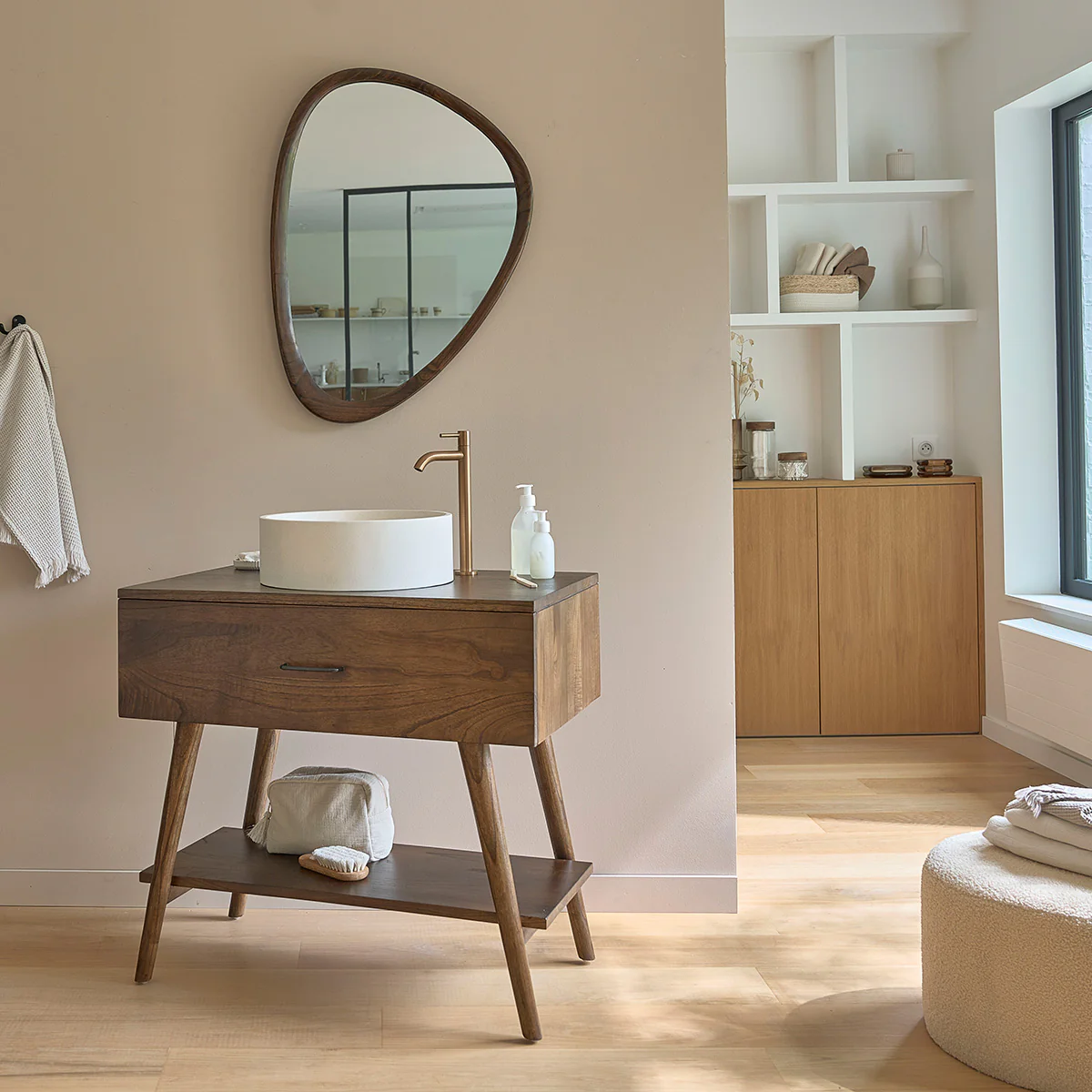 Mueble de baño de mindi macizo 80 cm - Image 3