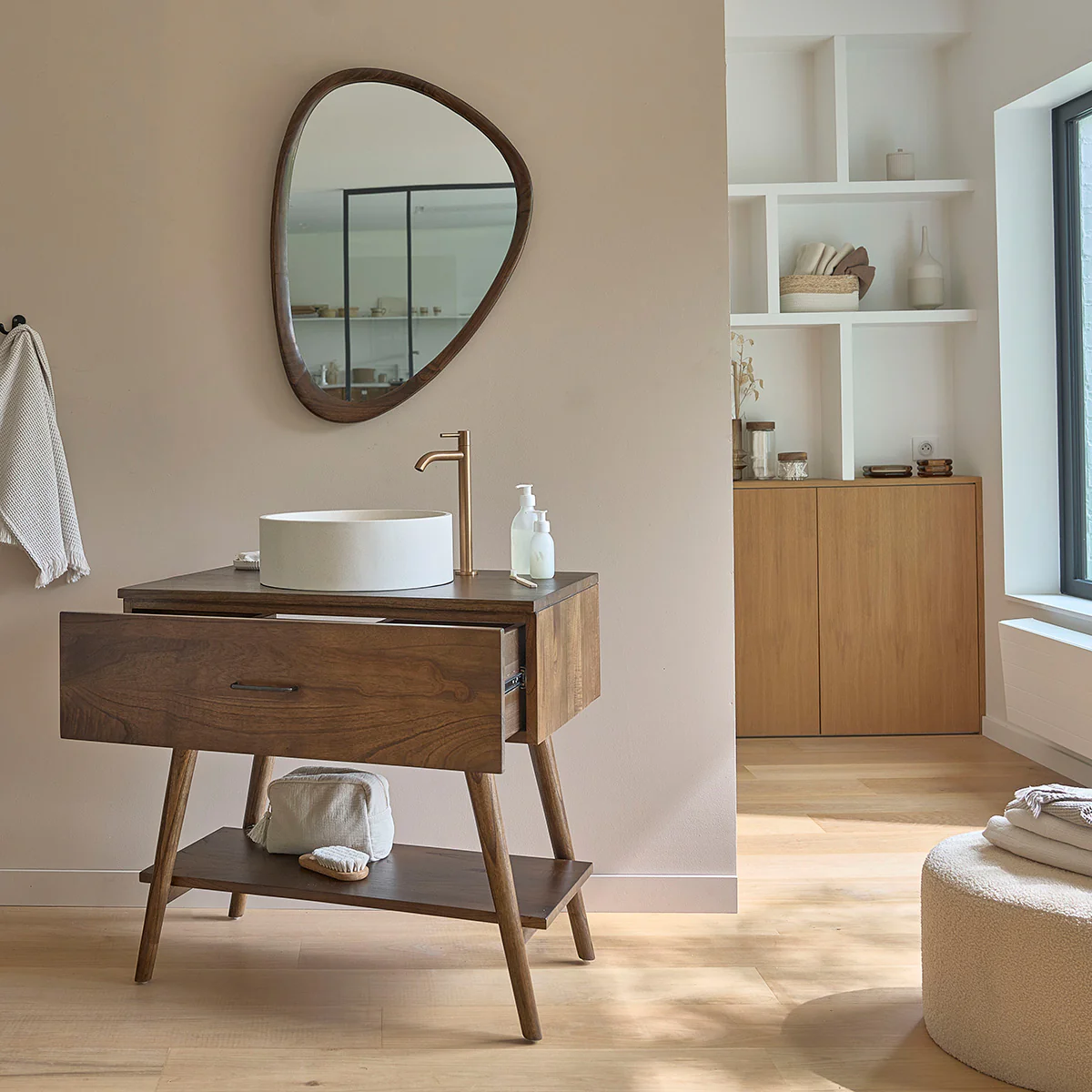 Mueble de baño de mindi macizo 80 cm - Image 4