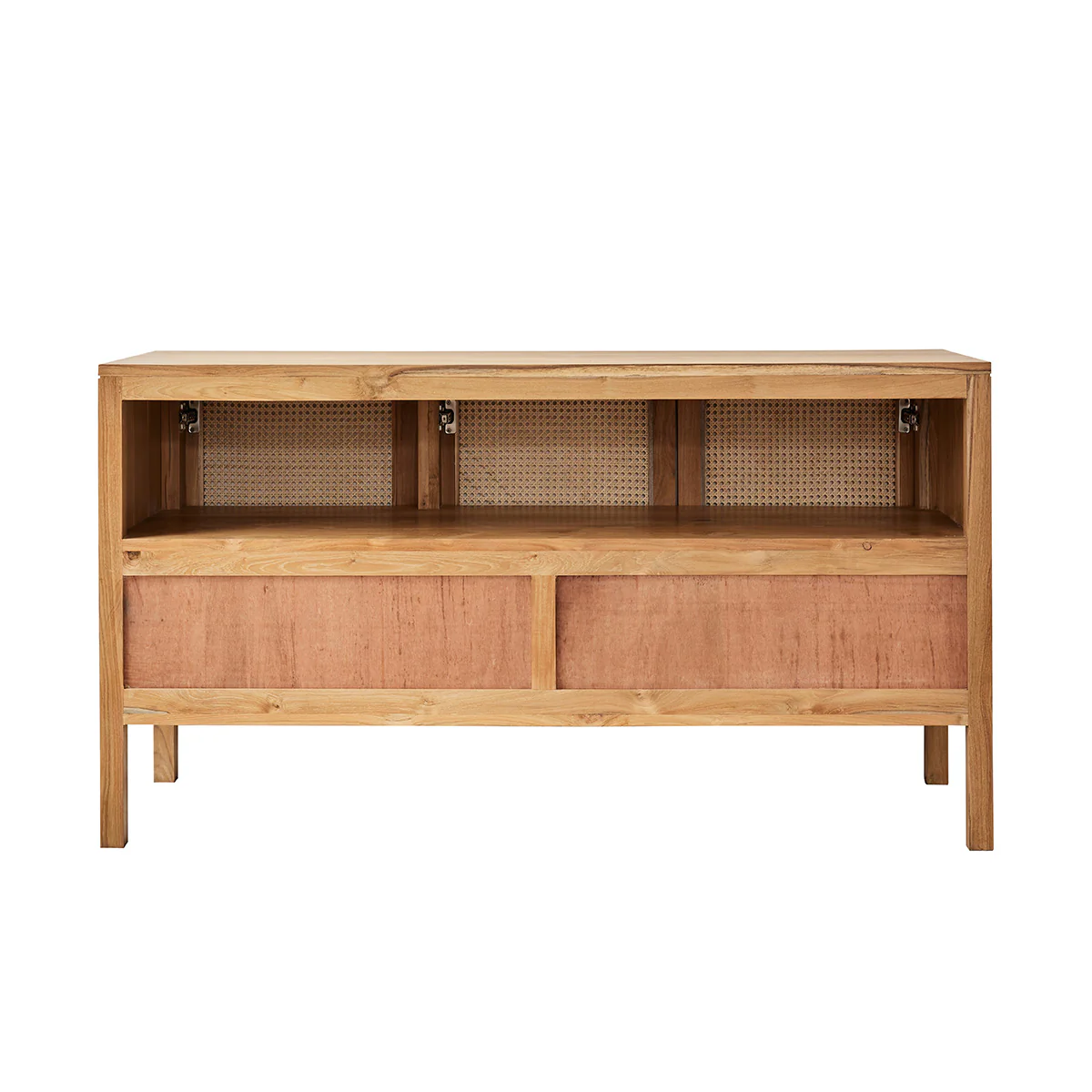 Mueble de lavabo de teca maciza y rejilla 145 cm - Image 6