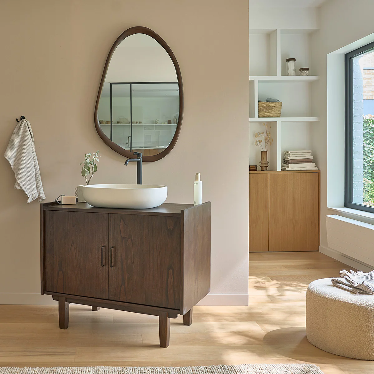 Mueble de baño de mindi macizo 90 cm - Image 3
