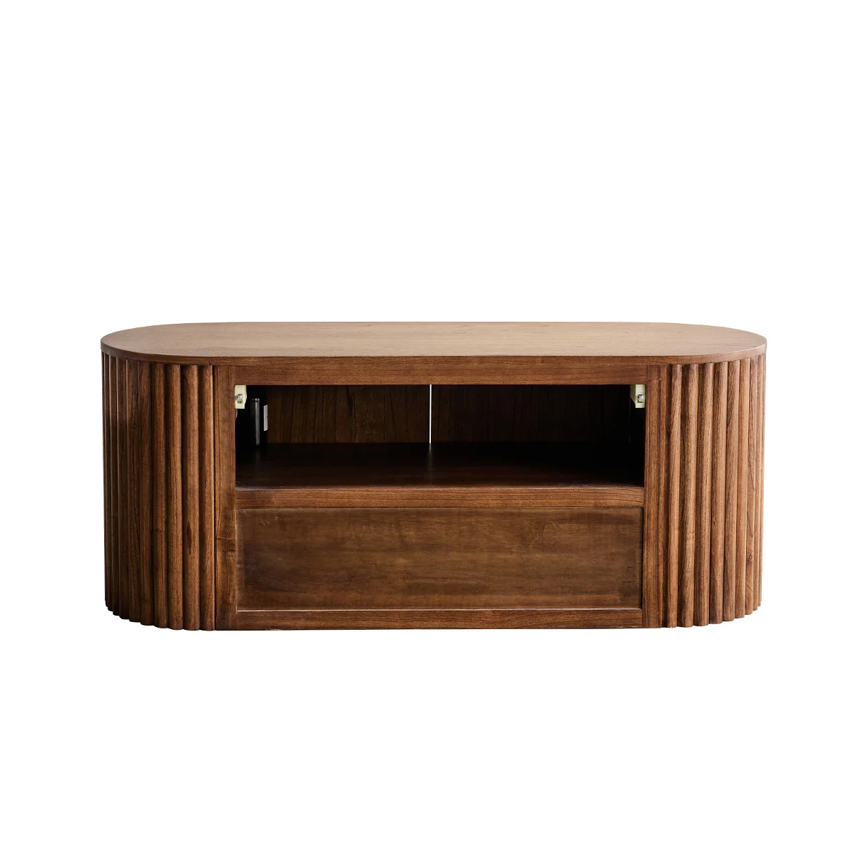 Mueble de lavabo de mindi macizo suspendido 140 cm - Image 6