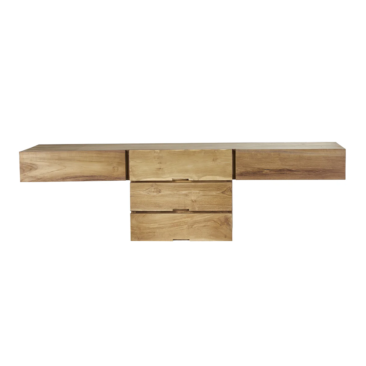 Mueble de lavabo de teca maciza suspendido 160 cm - Image 2