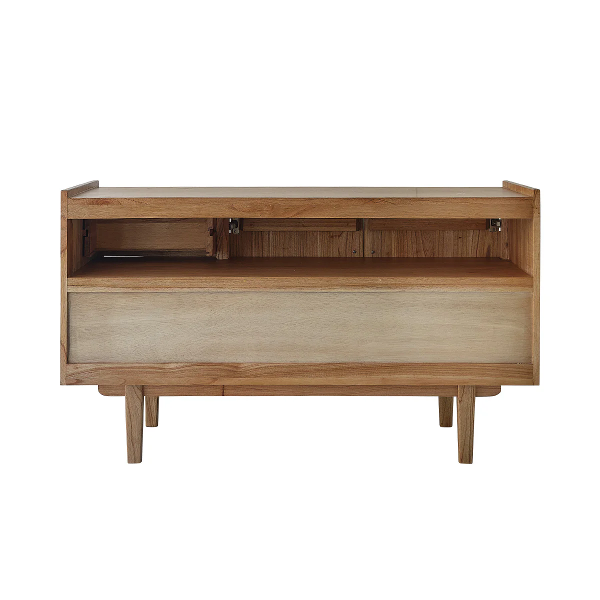 Mueble de lavabo de mindi macizo 135 cm - Image 9