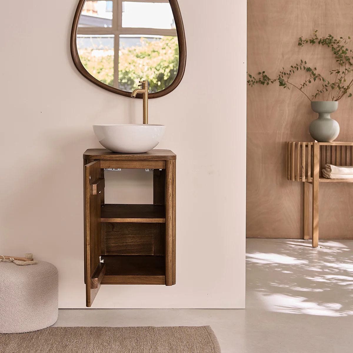 Mueble de lavabo de mindi suspendido de 40 cm - Image 3